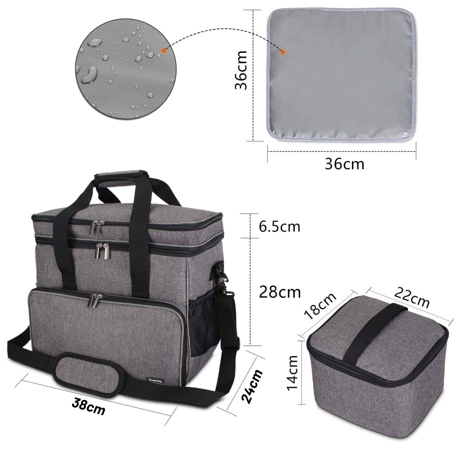 Hunde Reisetasche, Reisetasche Für Hundeausrüstung, Tragetasche Mit Multifunktions Tasche Und Schultergurt, Aufbewahrungstasche Für Hundezubehör, Leckereien, Spielzeug