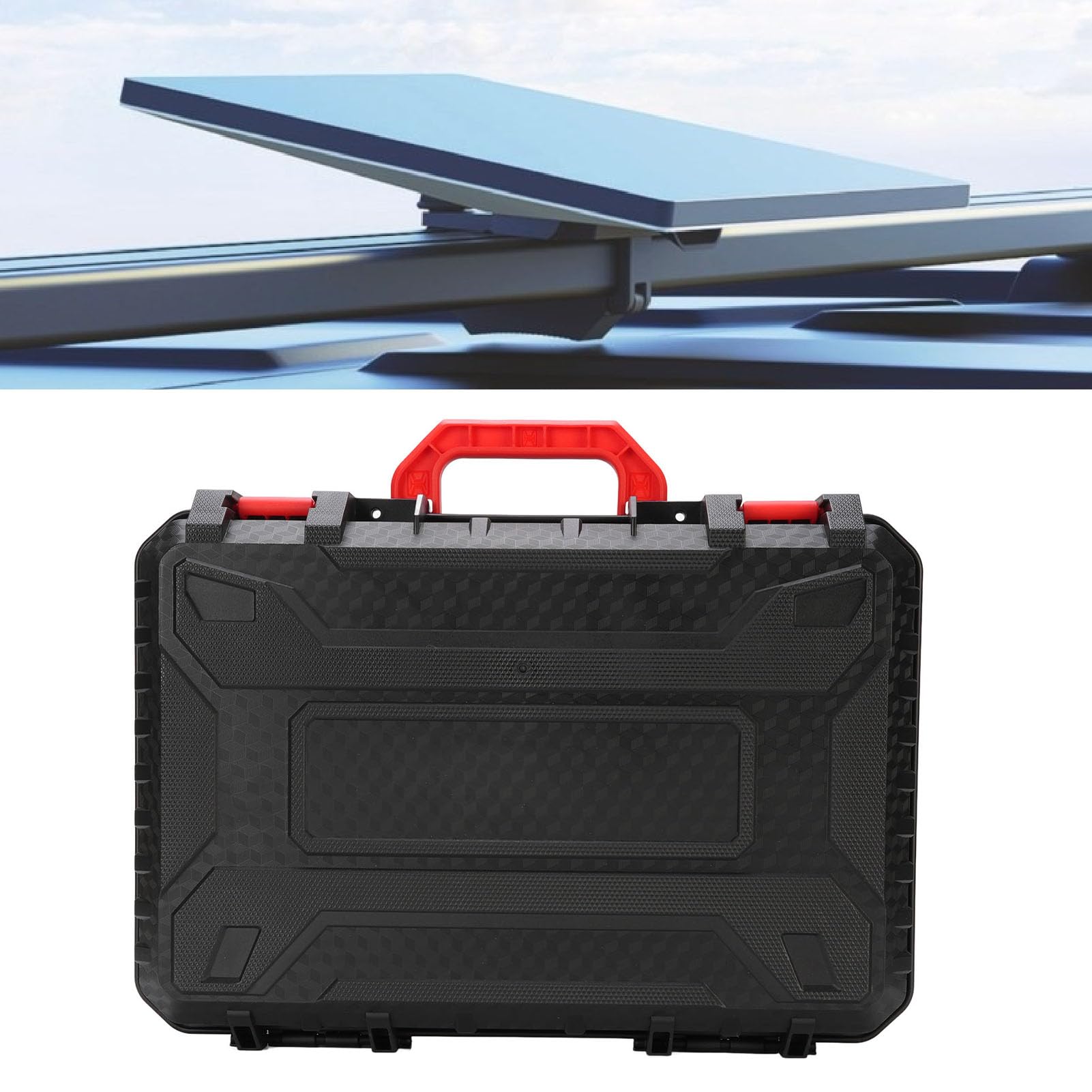Custodia Rigida per Satellite con Interno in Schiuma EVA per il Trasporto degli Accessori del Kit di Parabola Satellitare per Avventure All'aria Aperta - Nera