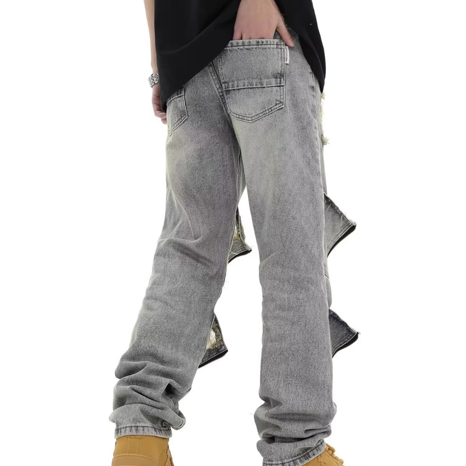 SRZYMJ Jeanshose Herren Slim Fit Hosen Jeans Kaputt Jogginghose Grau Slim Cargo Hosen Weit Chino Hose Regular Fit Wanderhose Sporthose Lang Freizeithose Lang Leinen Outdoor Hosen Trainingshose Lang