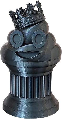 Znet3D Trofeo de emoji King Poop  Premio divertido y regalo  Hecho a mano con fabricación aditiva  6 pulgadas de alto  Con un emoji de caca sólida