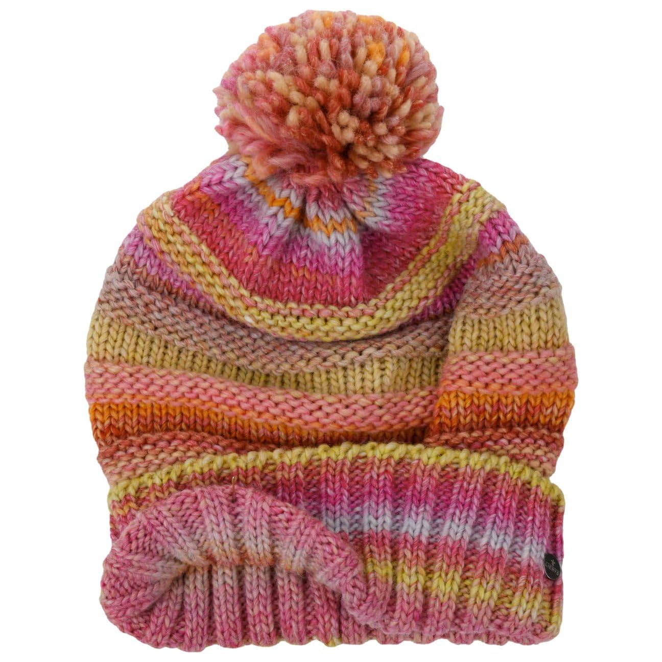 LIERYS Fauske - Gorro de punto con pompón, fabricado en Alemania, para hombre y mujer, otoño, invierno, color rosa, talla única