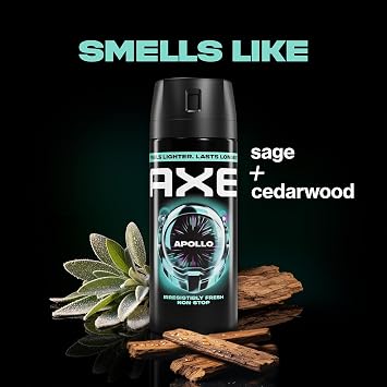AXE Men Travel Deodorant Body Spray, Apollo, 3-Pack, 1 Oz Ea