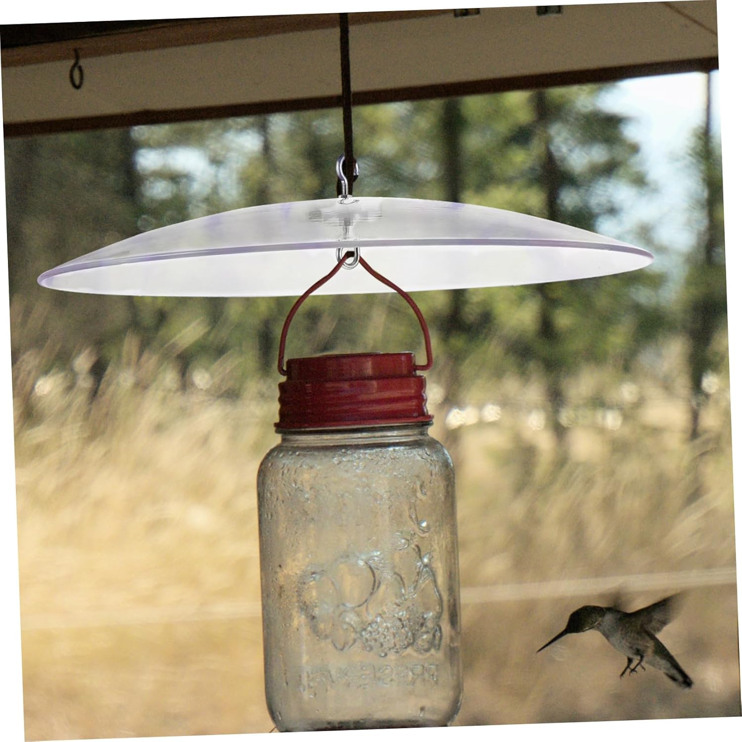 Hanging Bird Feeder Protector Rain Cover Dome with Hook Weather Resistant Baffle for Outdoor Use Keeps Feeders Dry from Rain for Bird Lovers