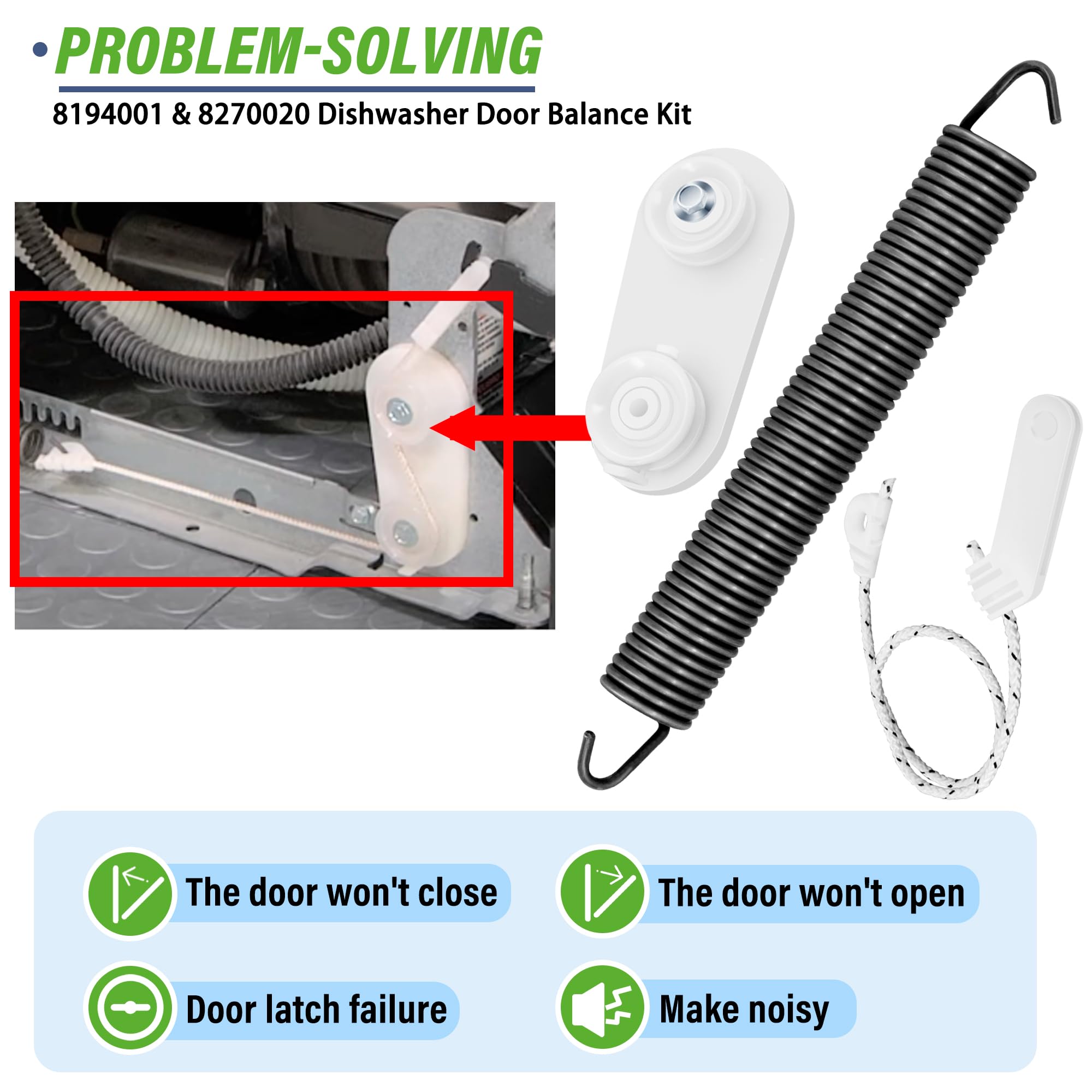 Dishwasher Door Balance Link Kit2 PCS 8194001 and 2 PCS 8270020