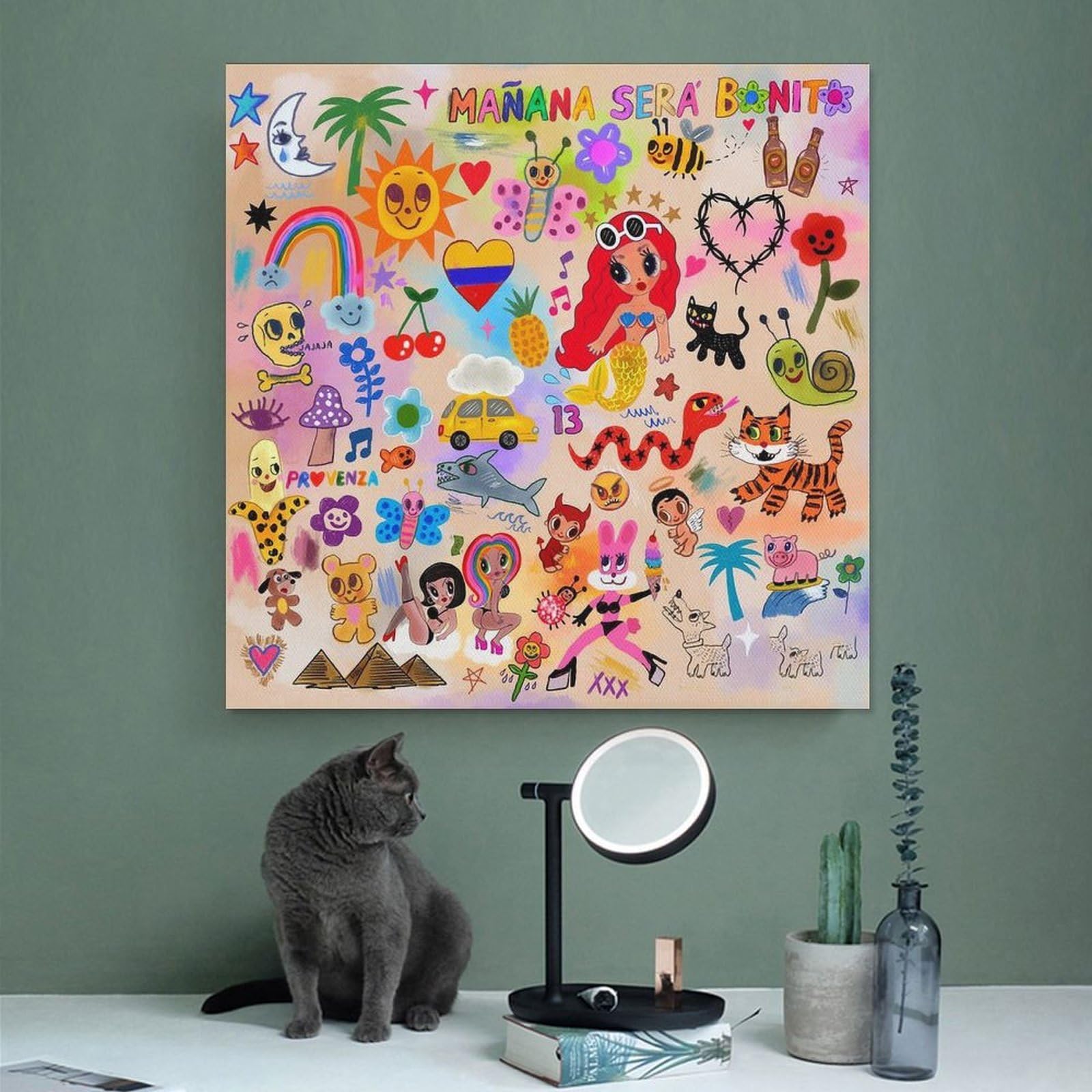 PJEYGF Karol G, Manana Sera Bonito Music Album Poster su tela Poster per la decorazione della casa regalo