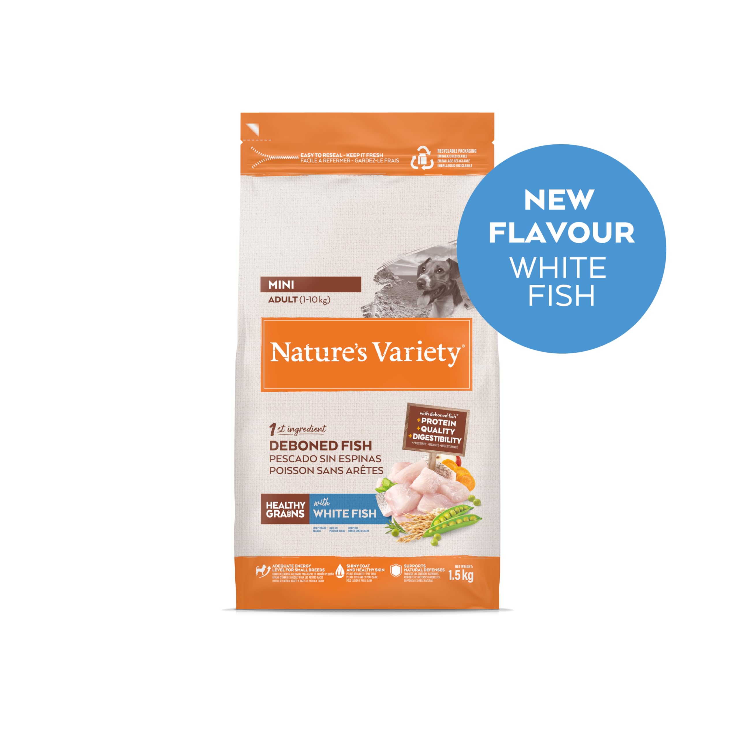 Nature's Variety Healthy Grains – Futter für Hunde, Mini Erwachsene, mit Weißfisch, ohne Dornen, 1,5 kg – Ansicht 2