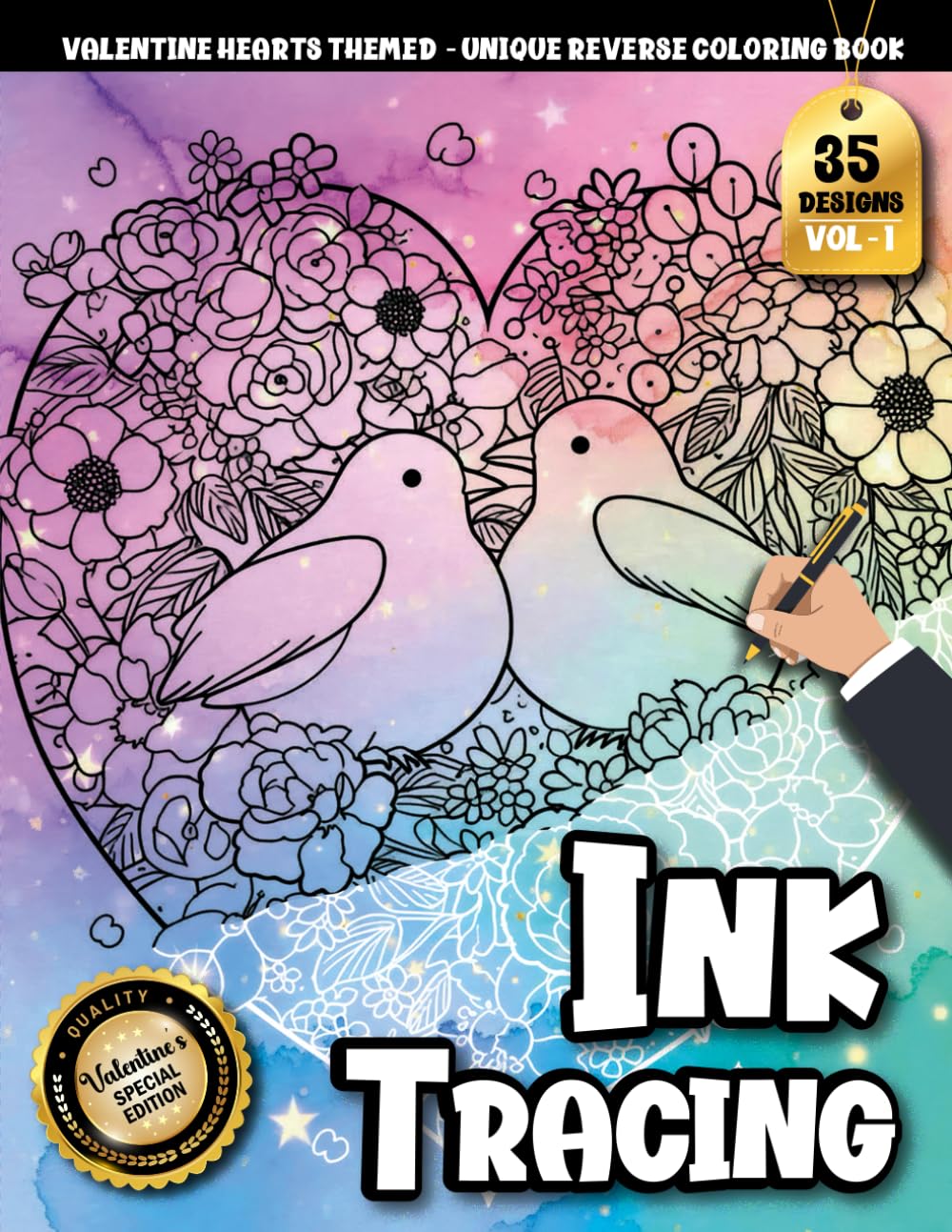Ink Tracing Book For Adults: A Cozy Love Tracing and Coloring Art Book for Adults with Beautiful Heart Designs for Relaxation and Romantic Creativity (Cozy Valentine Tracing Series)