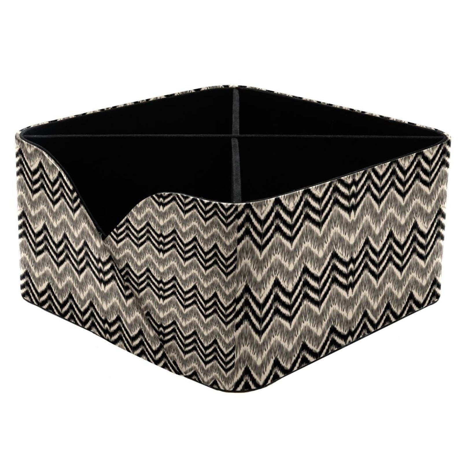 Boîte de rangement rectangulaire à rayures pour la papeterie et les cosmétiques de bureau