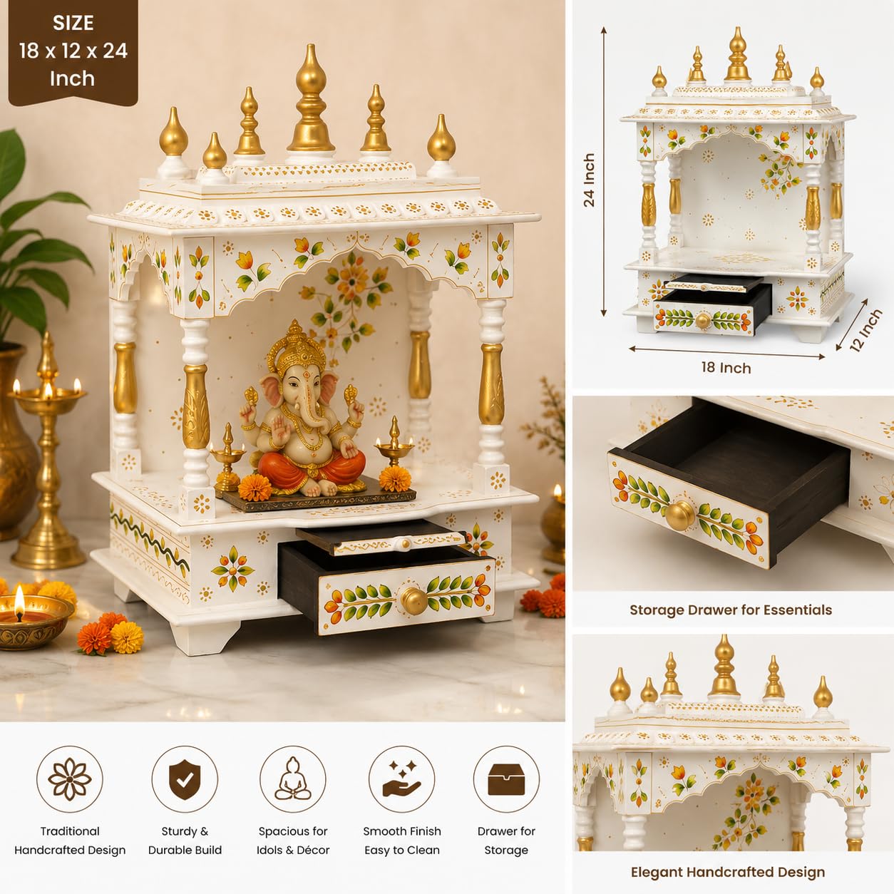 Kamdhenu Wooden Home Temple - Pooja Ghar -2