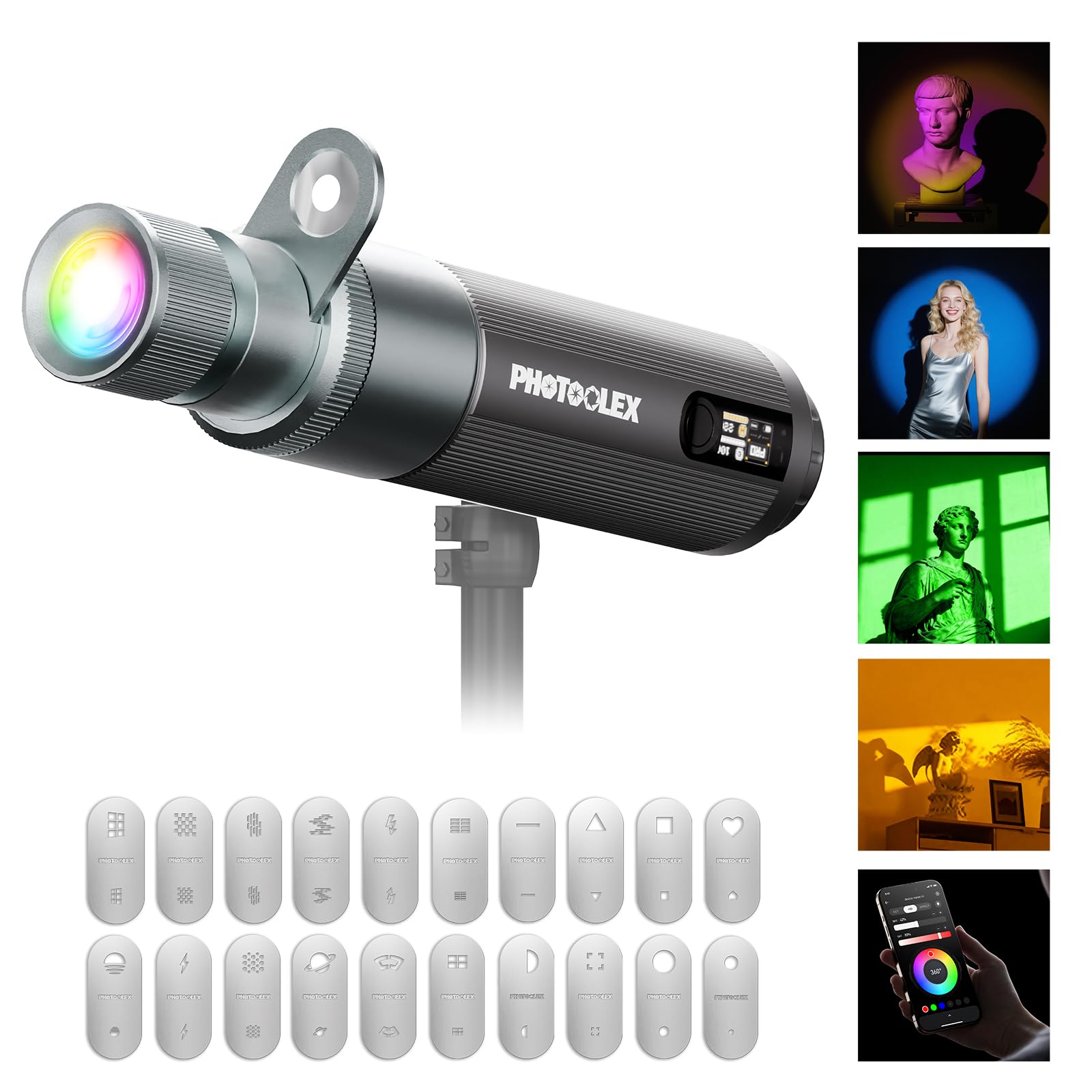 Amazon.com : PHOTOOLEX PRO 12W Portable RGB Photography Spotlight