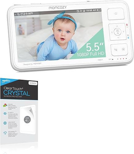BoxWave Protector de pantalla compatible con Momcozy Video Baby Monitor (5.5 pulgadas), ClearTouch Crystal (paquete de 2), película HD, protege de