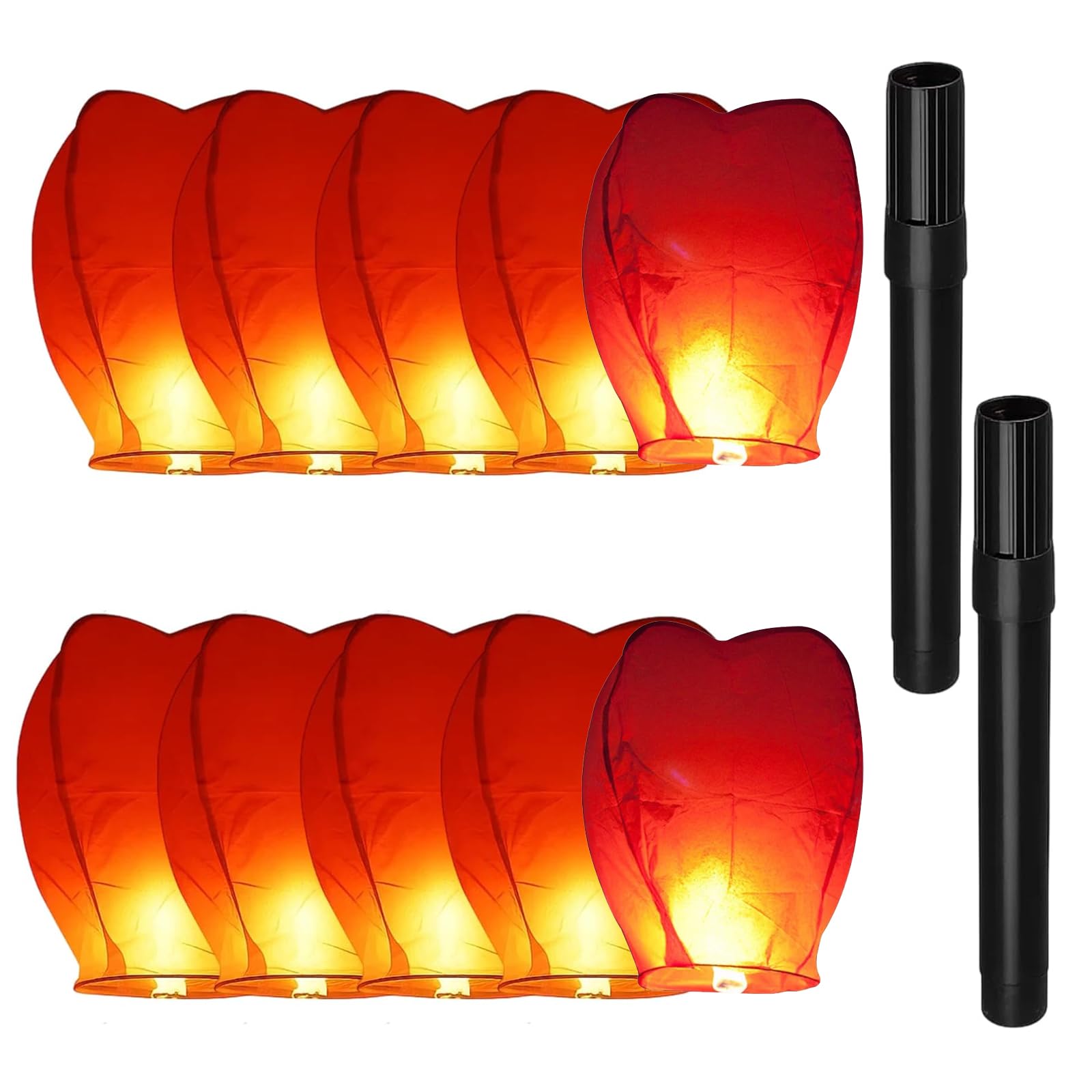 12 Pack Sky Chinese Lanterns, Lanterns to Release in Memory, Lantern Symbolizing Love and Happiness, Suitable for Unforgettable Days, Anniversaries, Weddings, Gatherings, Christmas, and Making Wishes