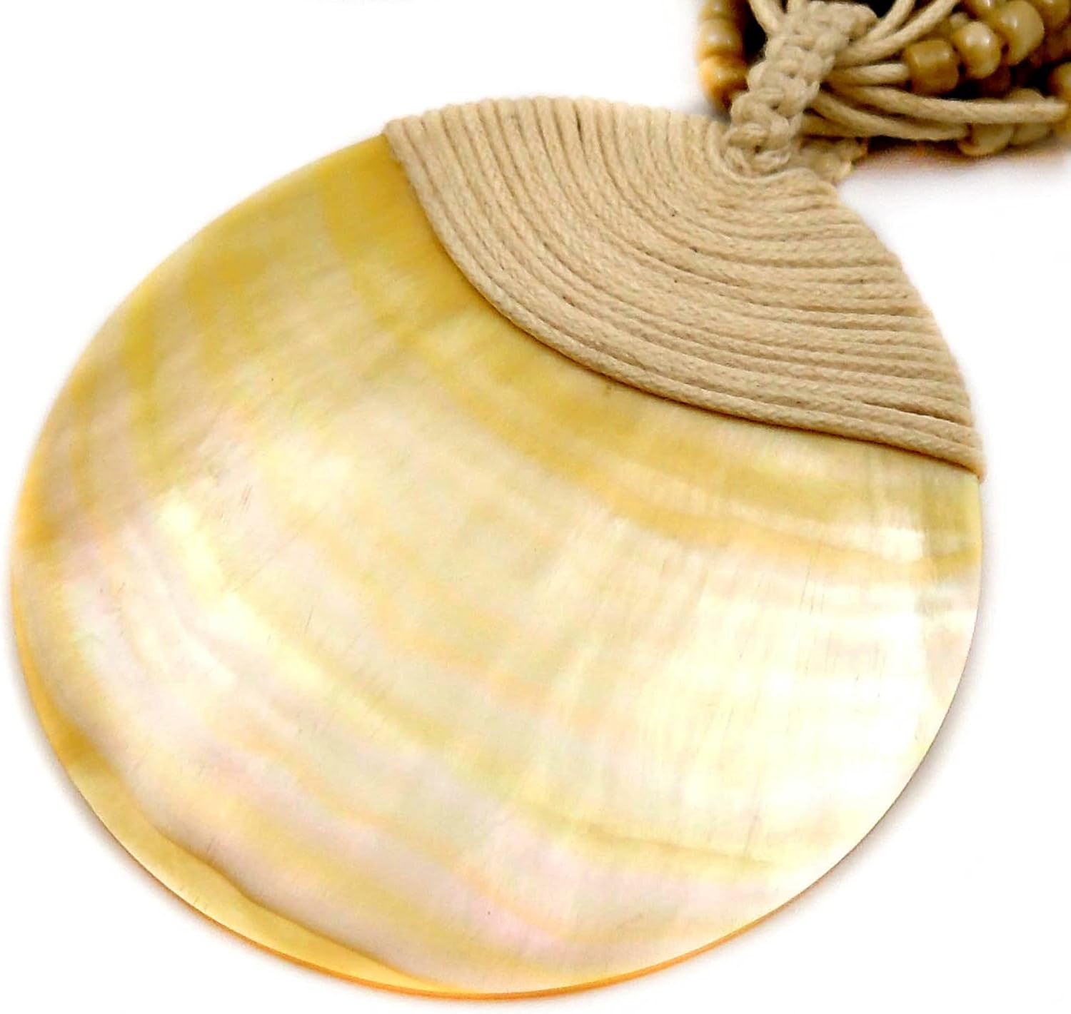 Handcrafted Round Mother of Pearl Necklace, Natural Mother of Pearl Beads Necklace for Women Jewelry (EA008)