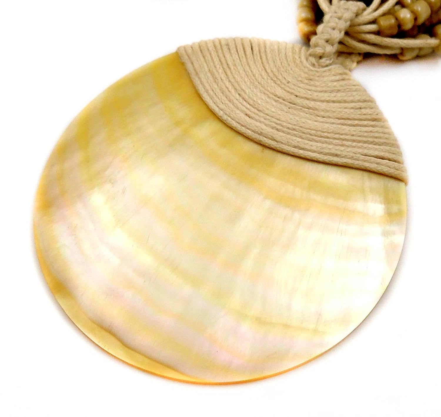 Handcrafted Round Mother of Pearl Necklace, Natural Mother of Pearl Beads Necklace for Women Jewelry (EA008)