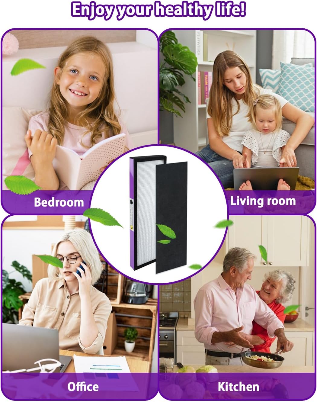 FLT4850PT HEPA Filter B Pet Compatible with Guardian AC4825, AC4850, AC4870, AC4900, AC4300, AP2200 Air Purifiers, 2 Pack H13 True HEPA Filters and 8 Pack Activated Carbon Pre-Filters, #FLT4825