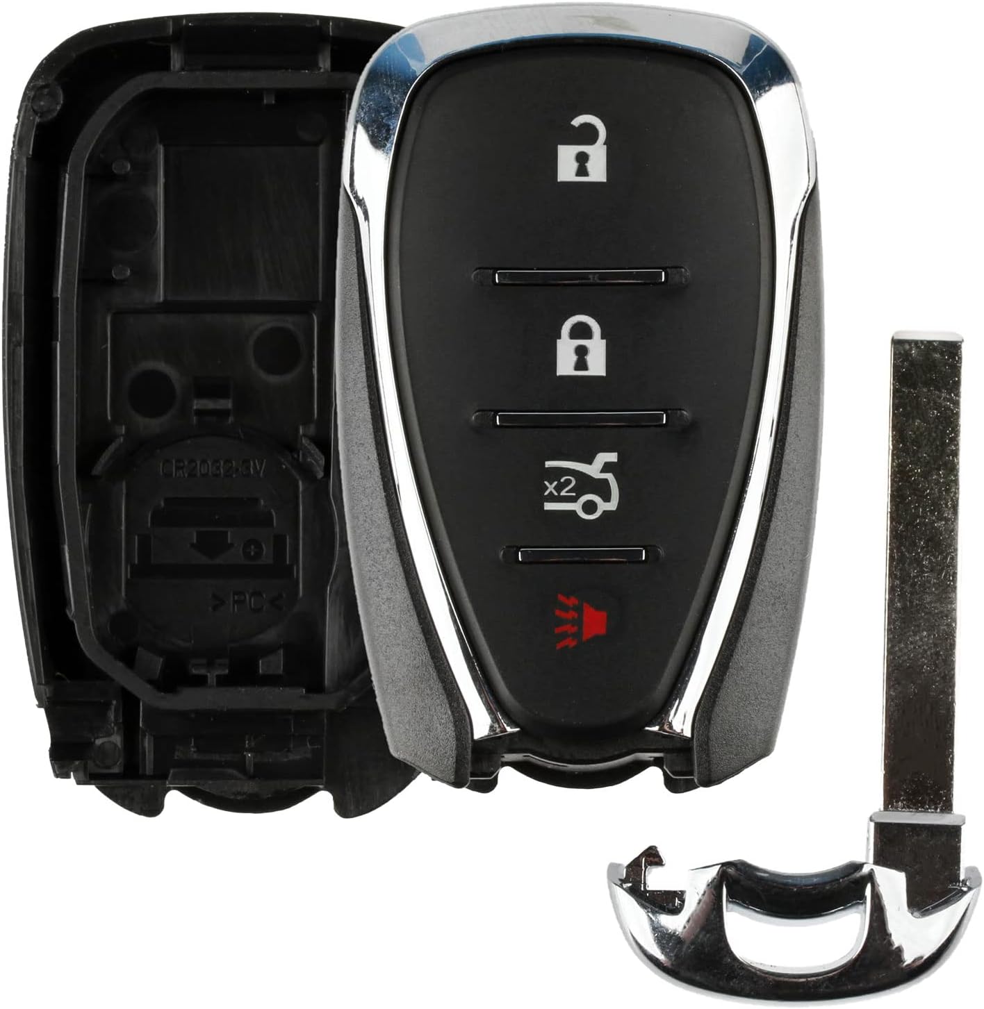 Keyless Option Remote Key Fob Shell 4btn Case Cover for Chevrolet (HYQ4EA)