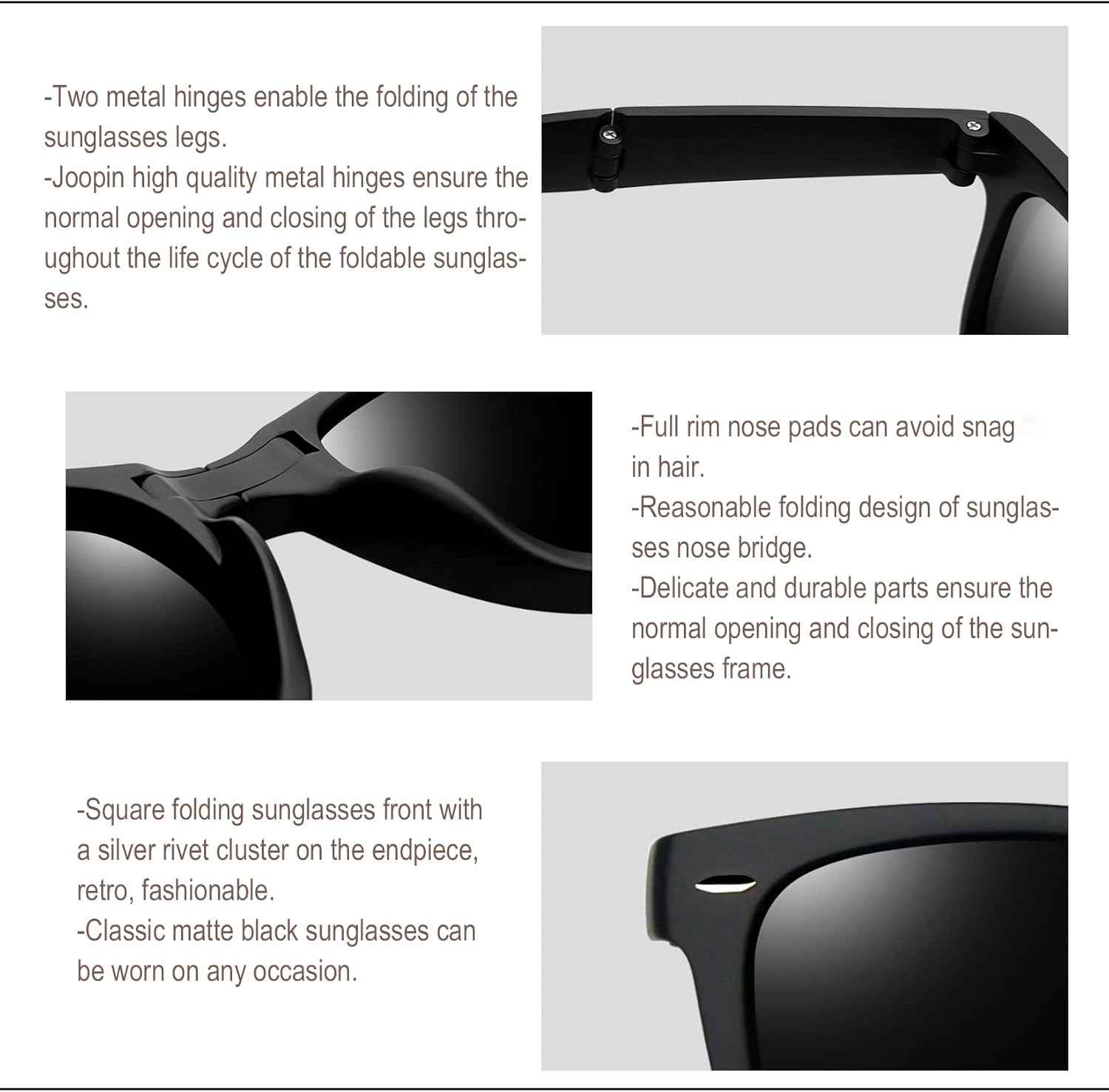 Joopin Square Sunglasses Polarized UV Protection Trendy Designer Sun Glasses Men Women - Image 5