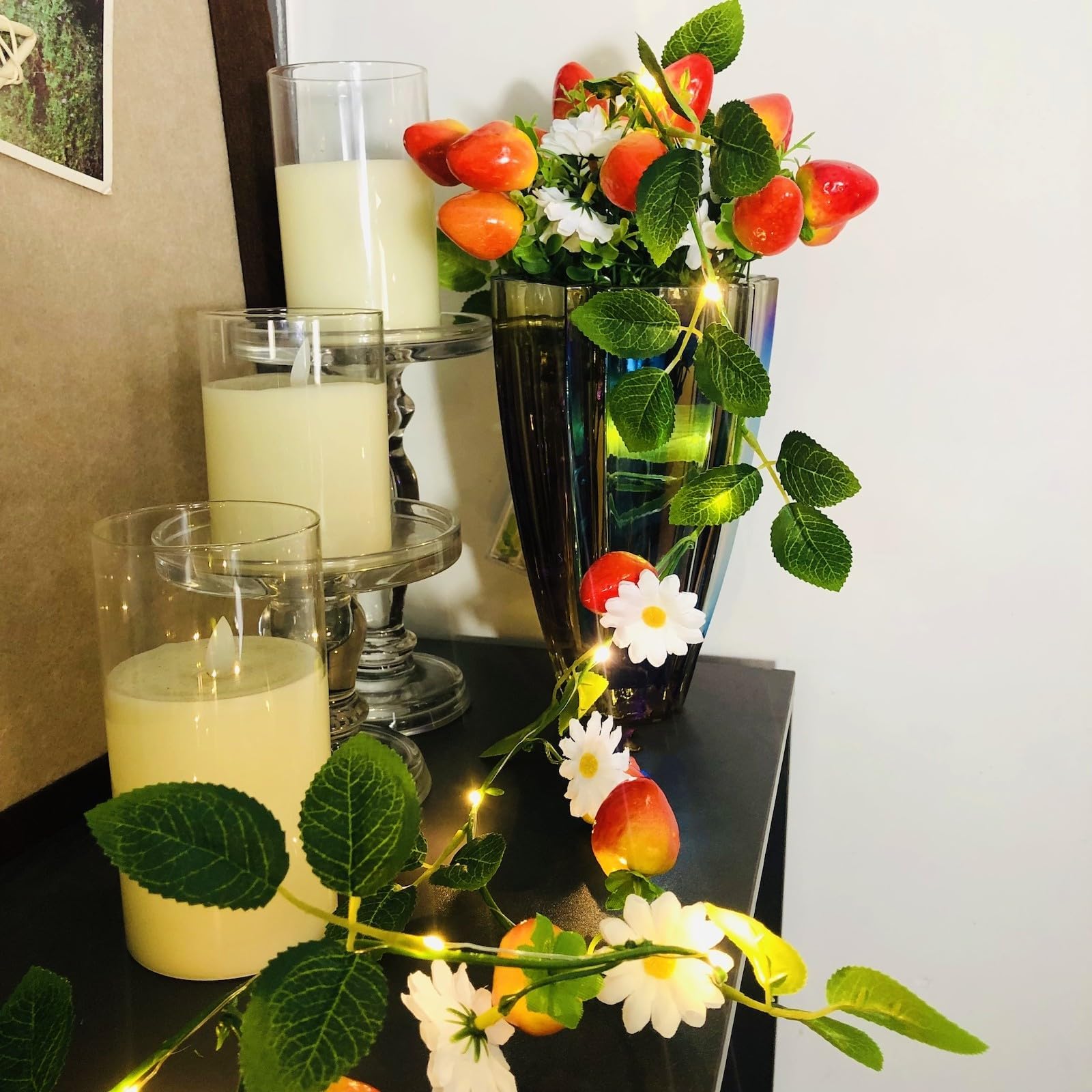 Amazon.com: Sezrgiu Artificial Strawberry Flower Vine with