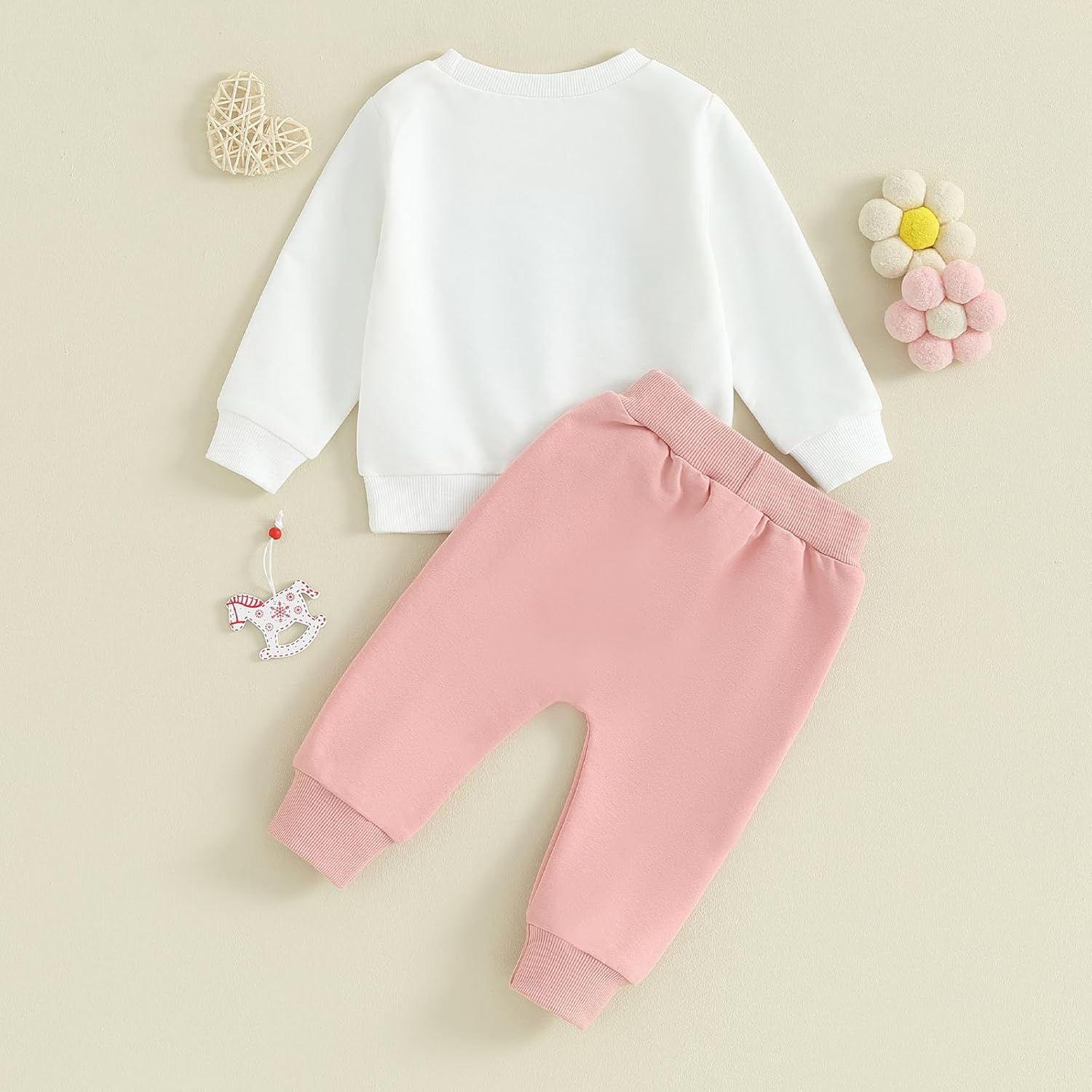 2Pcs Set Infant Baby Girl Fall Clothes Daddys Girl Long Sleeve Crewneck Sweatshirt+Joggers Pants Winter Outfit Set - Image 6