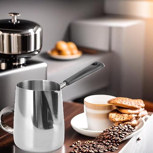 Miniatura 7 de Olla de café turco, 20.3 fl oz20 onzas, calentador de café de acero inoxidable, calentador de mantequilla, olla de té turco, jarra de café expreso,