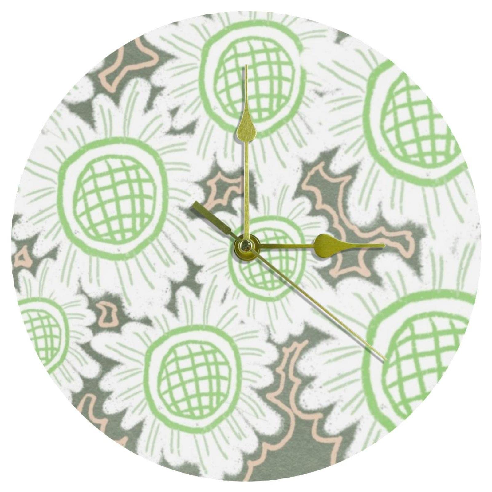 Horloge murale tournesol en acrylique ronde de 24 cm pour la maison