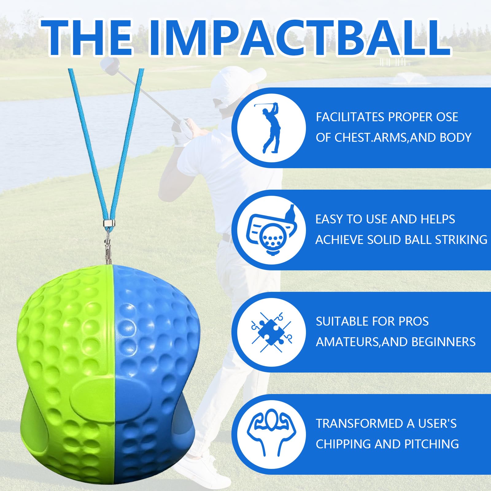 Allenatore di Swing da Golf, Attrezzi per Allenamento Golf, Pallina per Swing