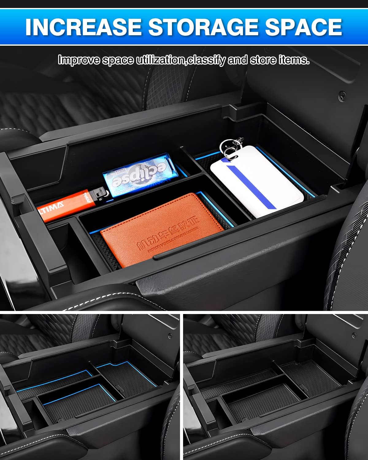 Karltys Center Console Organizer for 2022-2025 2026 Nissan Pathfinder, ABS Middle Console Organizer Tray for Pathfinder Armrest Storage Box Insert Accessories