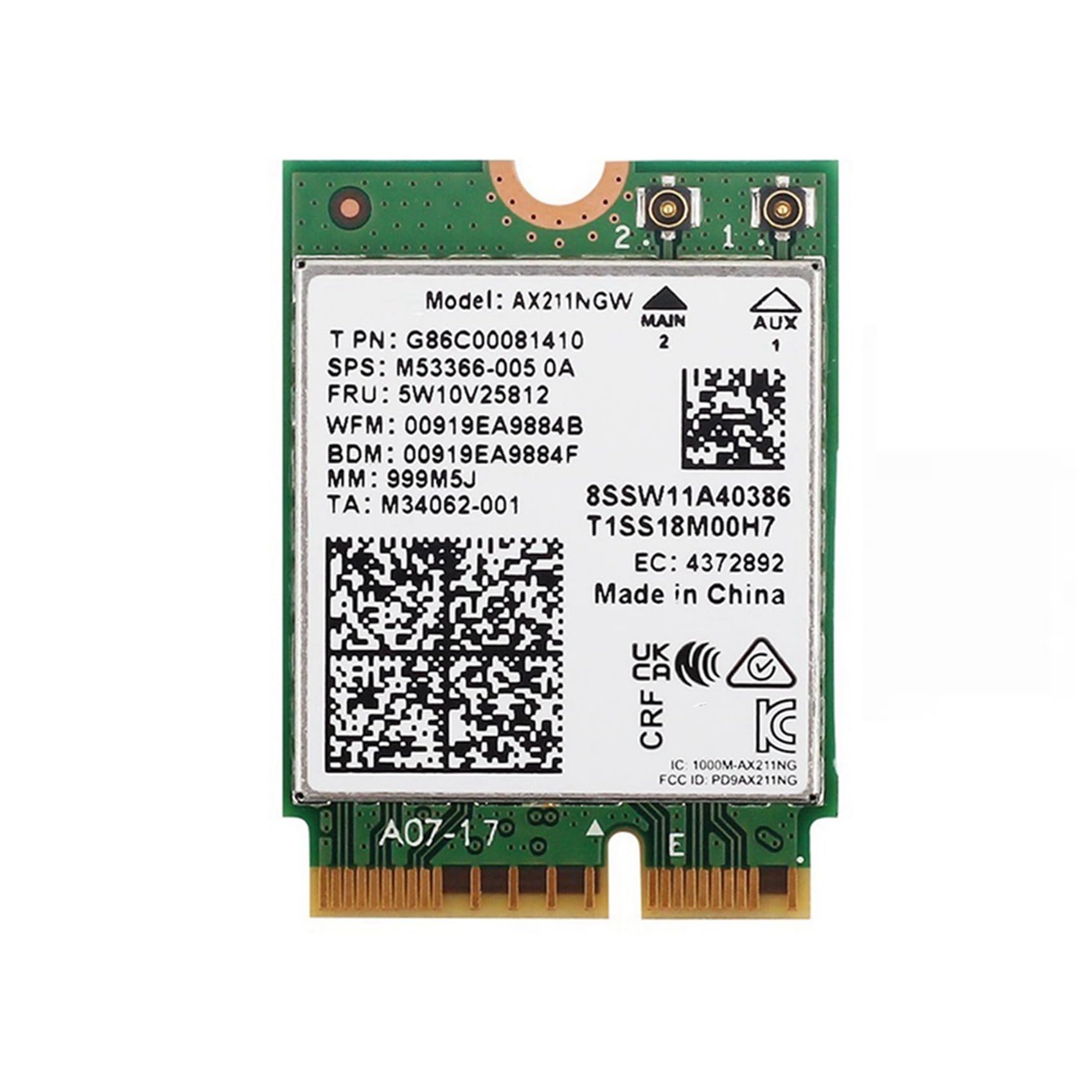 3X AX211NGW Scheda WiFi di Rete Wireless WiFi 6E Tri Band 2.4G/5G/6Ghz Bluetooth 5.3 Scheda Wireless AX211 M.2 CNVio WiFi