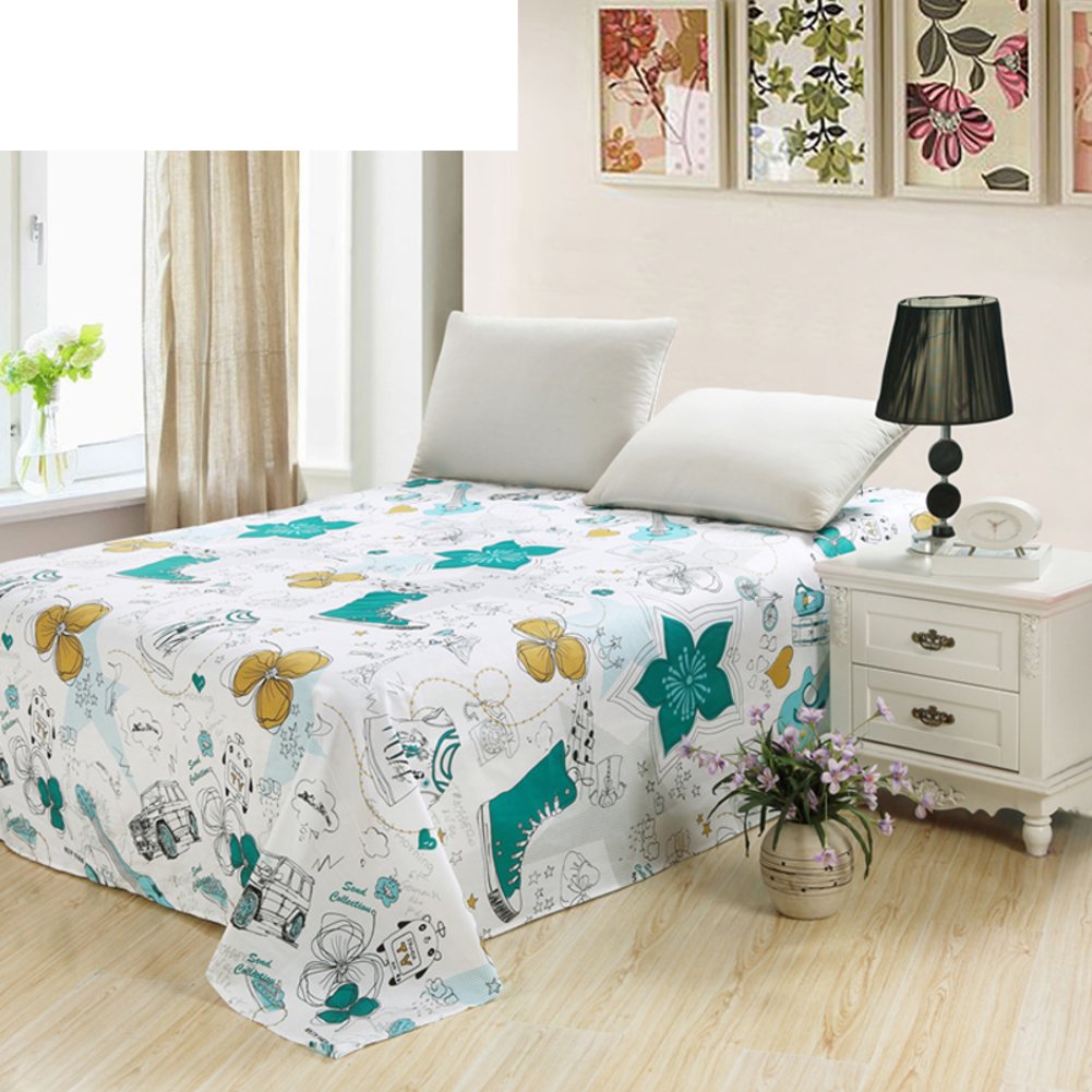 Draps lit double en coton sergé résistant de dimension 200x230cm avec des finitions soignées
