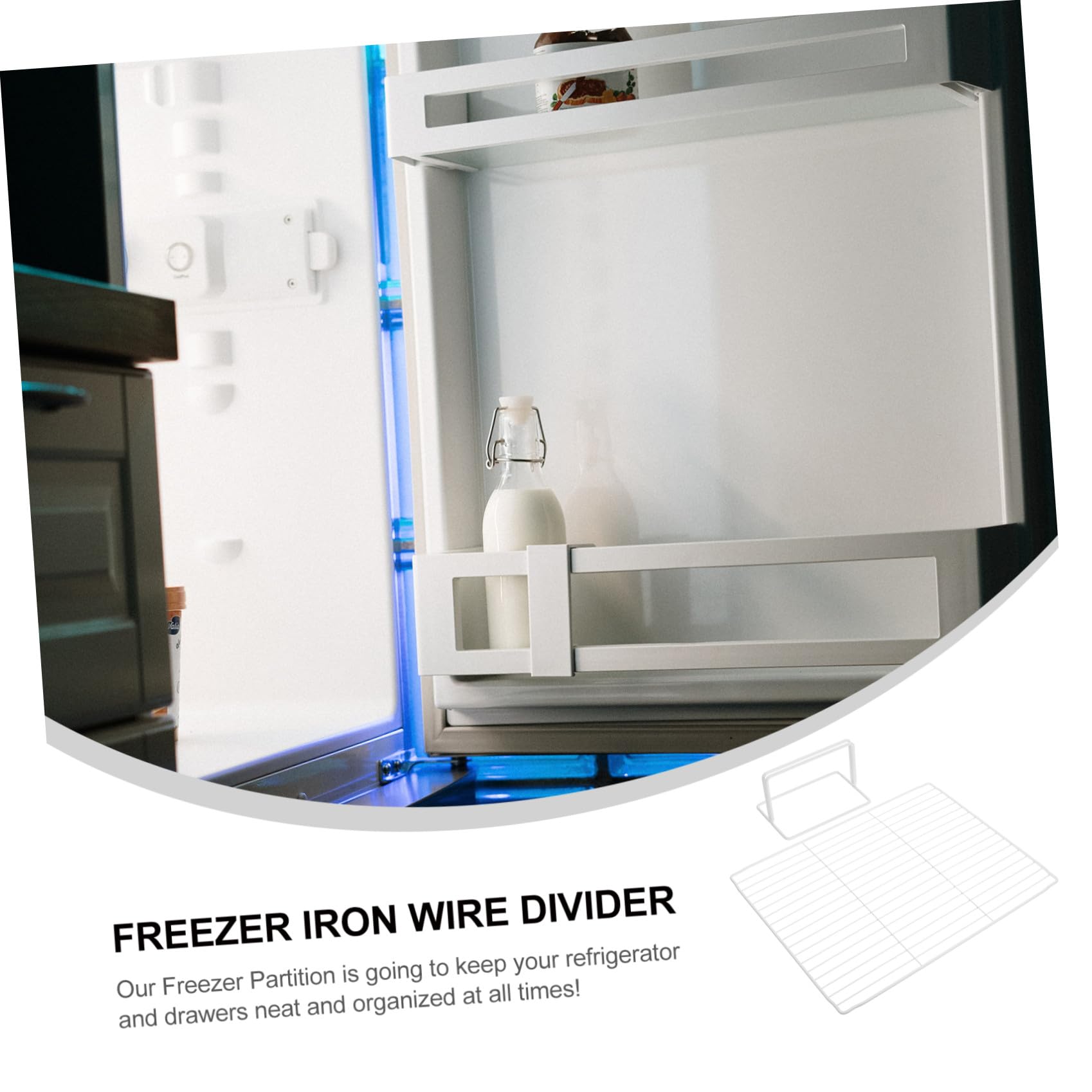 HOMSFOU Divisor para Congelador de Hierro Resistente 28x36 Cm, Organizador de Espacios para Refrigerador y Congelador, Estante de Repuesto para Almacenamiento en Cocina y Supermercado