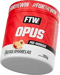 FTW Pré-Treino Opus em Pó com Cafeína, Aminoácidos Beta-Alanina, Arginina e Taurina para Desempenho Físico - Pote 300 g (Sabor Frutas Amarelas)