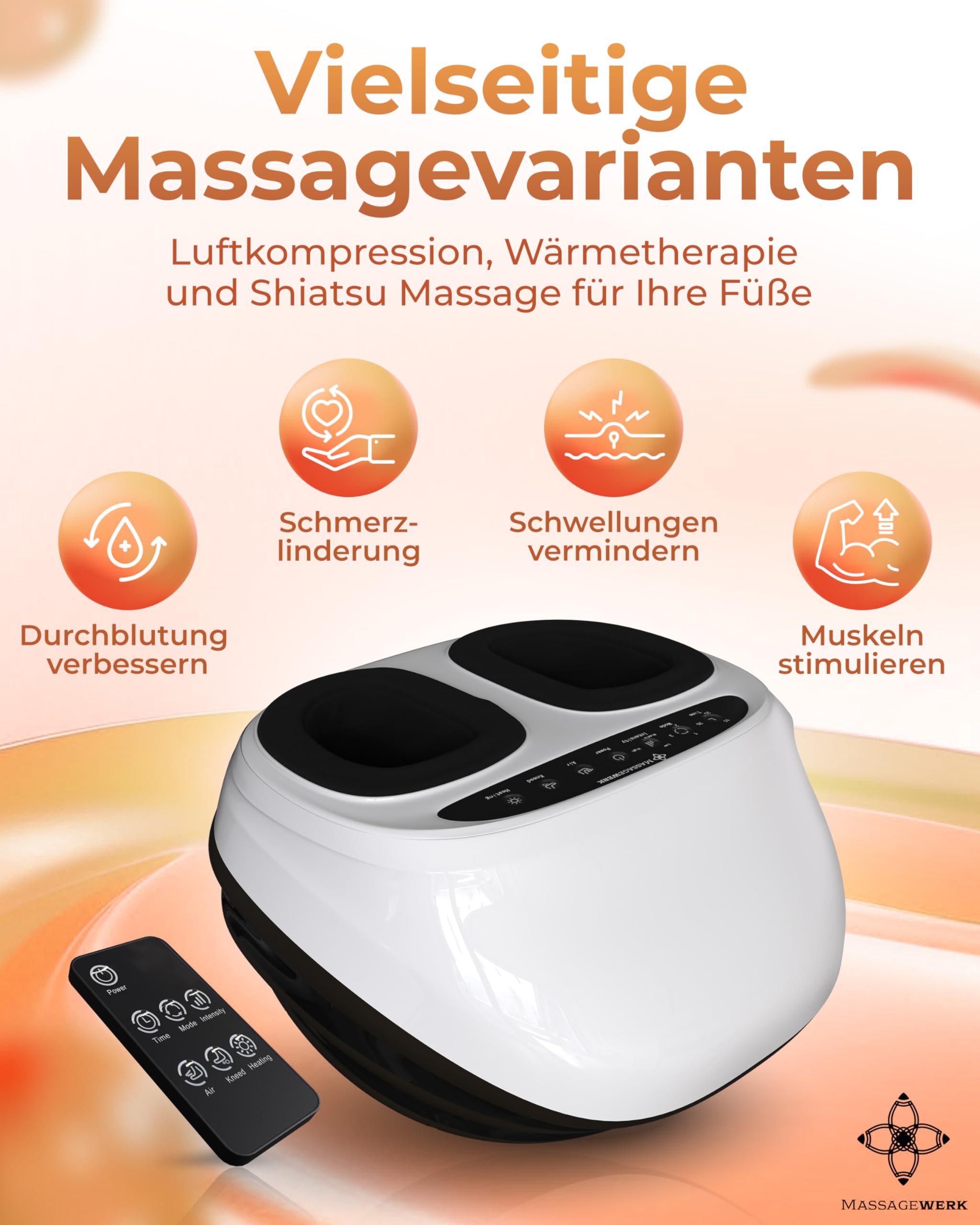 Premium Fußmassagegerät Elektrisch | EMS Fußmassagegerät mit Shiatsu, Vibration und Heizfunktion Verbesserte Durchblutung, Schmerzlinderung bei Fersensporn und Neuropathie | bis Größe 45
