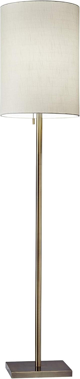 Adesso 1547-26 Liam Floor Lamp, 60.5 in., 100 W Incandescent/20 W CFL, Dark Bronze/Natural, 1 Bronze Lamp