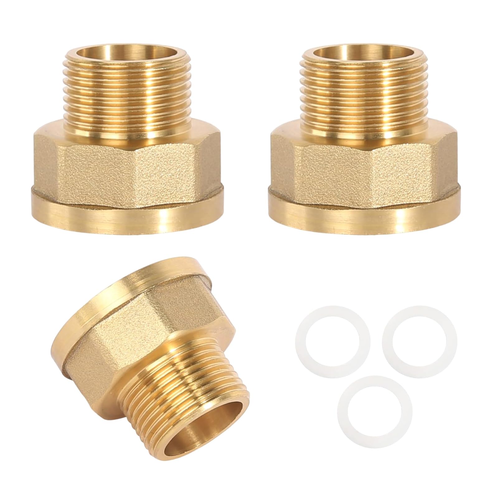 Brass Pipe Fittings with O Rings Hexagonal Bushing Reducer Connector Garden Coupler Fittings for Water Plumbing Systems Brass Hexagonal Bushing Reducer Connector
