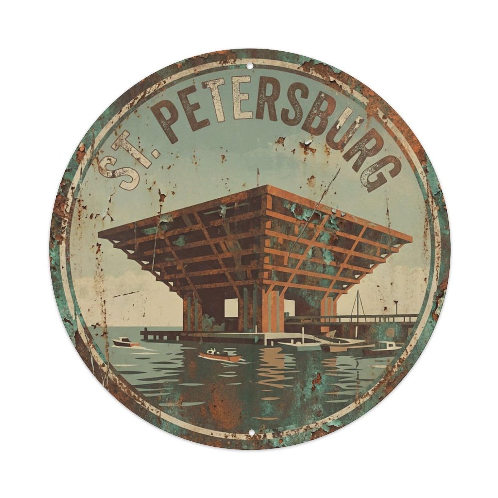 Tgrcjimh Style Metal Tin Sign Retro Travel Usa St Petersburg