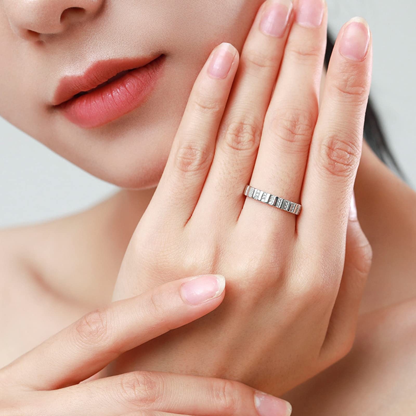 Alianzas de oro auténtico para mujer, anillo de boda único con diamante cultivado en laboratorio, anillo de compromiso, 3 mm, oro blanco