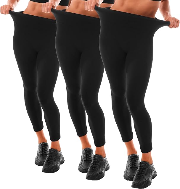 Leafigure Legginsy gimnastyczne damskie z wysokim stanem 3/4 czarne legginsy dla kobiet trening