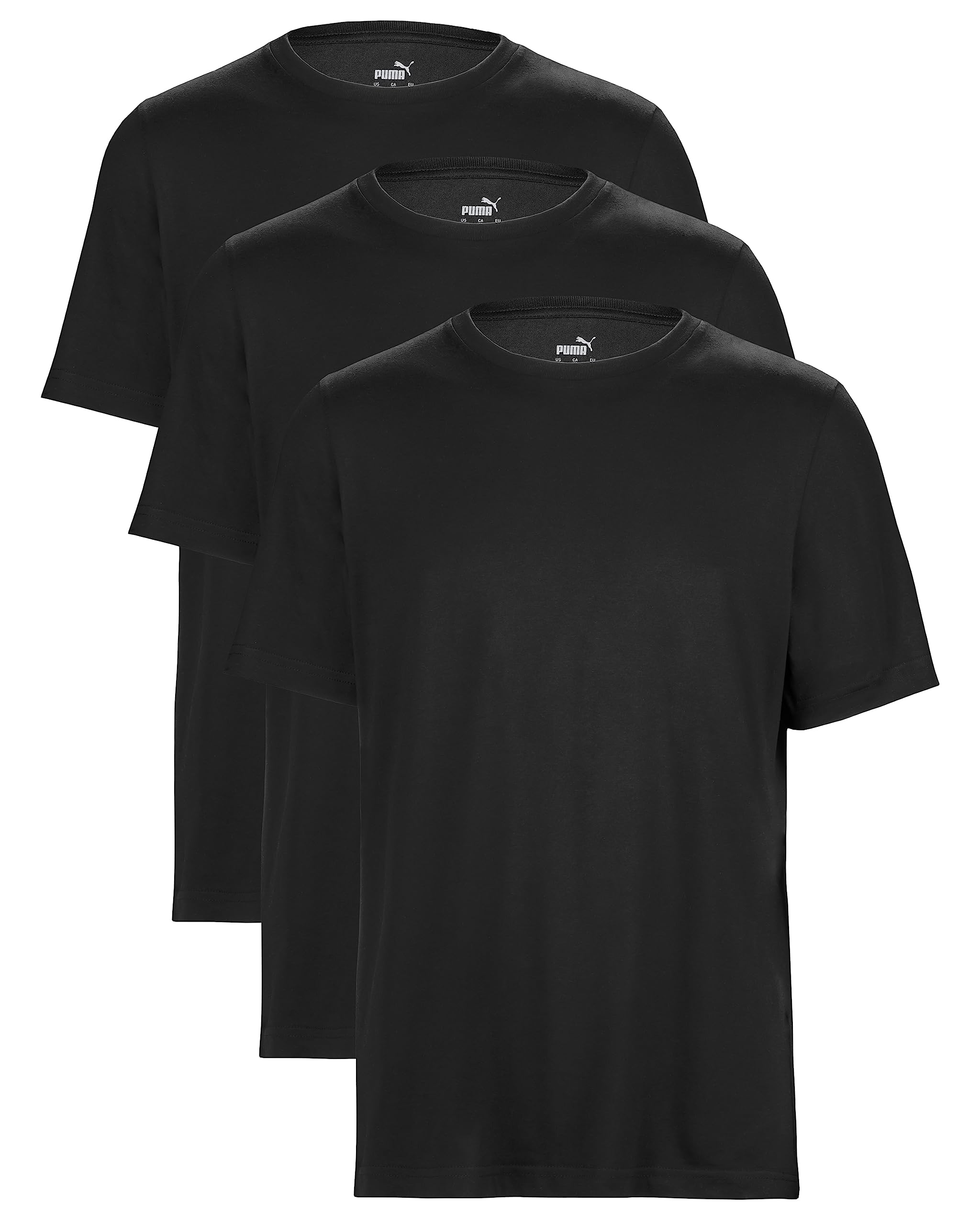 PUMA Men's T-Shirt Statement Deluxe Edition Cotton Pack of 3, black, L