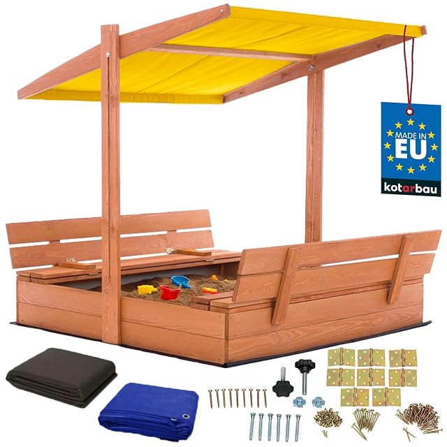 KOTARBAU® Arenero Infantil, Madera, 120 x 120 cm