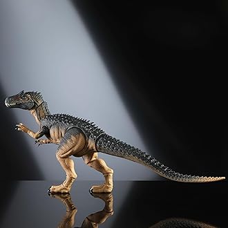 Mattel Jurassic World Hammond Collection Allosaurus Dinosaur Action Figure, Premium Movie Design, Glass Eyes & Wired Tail, 19 Points of Articulation, JCG13