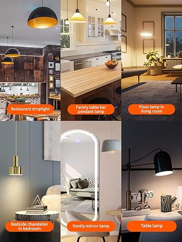 Miniatura 7 de Paquete de 4 luces LED equivalentes a 60 W, equivalente a 60 W, G25G80 de 6 vatios con forma de globo plateado  Blanco cálido 2700 K base E26