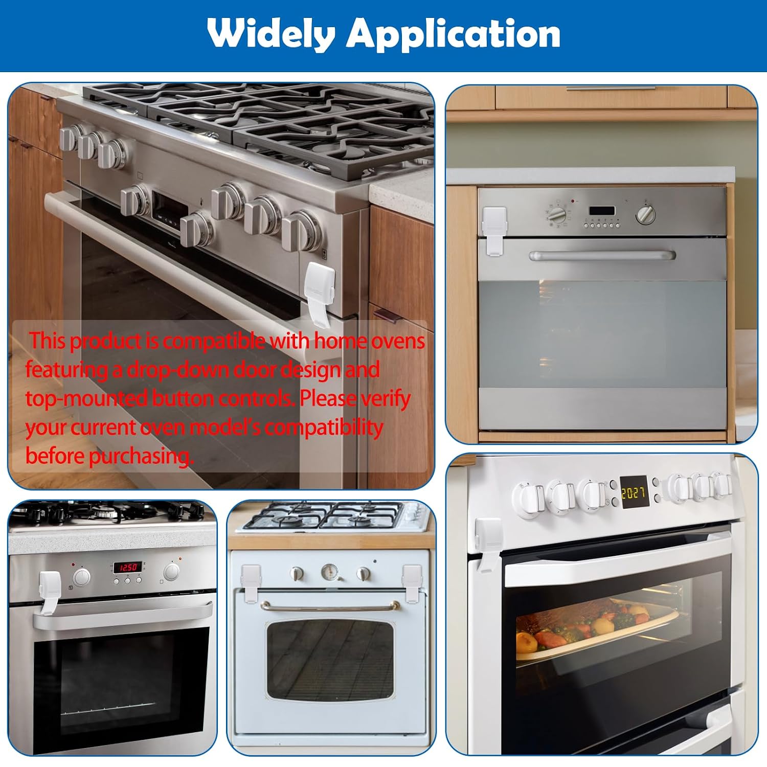 Windspeed 1.8x3.1 Inch Childproof Oven Door Lock 2 Pack Updated Oven Front Lock Child Safety Oven Lock Baby Proofing