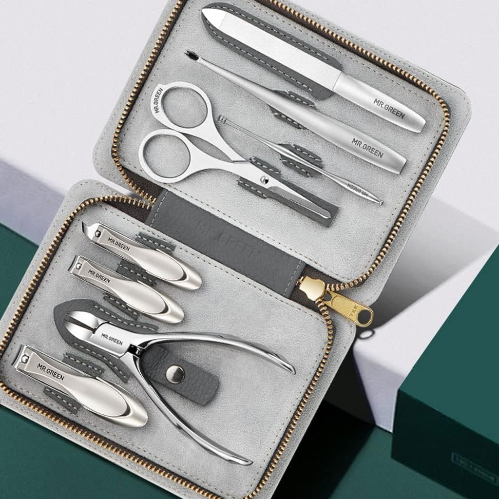8-delige nagelklemset professionele pedicure manicure set roestvrijstalen schoonheid gereedschap schoonheidsset met pu lederen cover