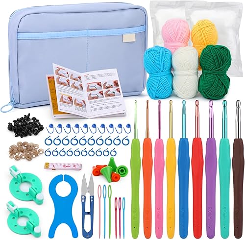 Miniatura 23 de Pnytty Kit de ganchillo para principiantes, bolsa de kit de ganchillo para principiantes, kits de punto para principiantes de ganchillo