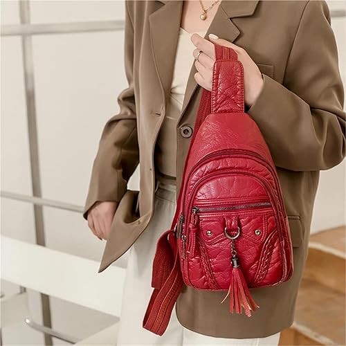 Miniatura 9 de Bolsos de pecho para mujer, bolso de hombro vintage para mujer, bolso de hombro retro para teléfono móvil, bandolera clásica