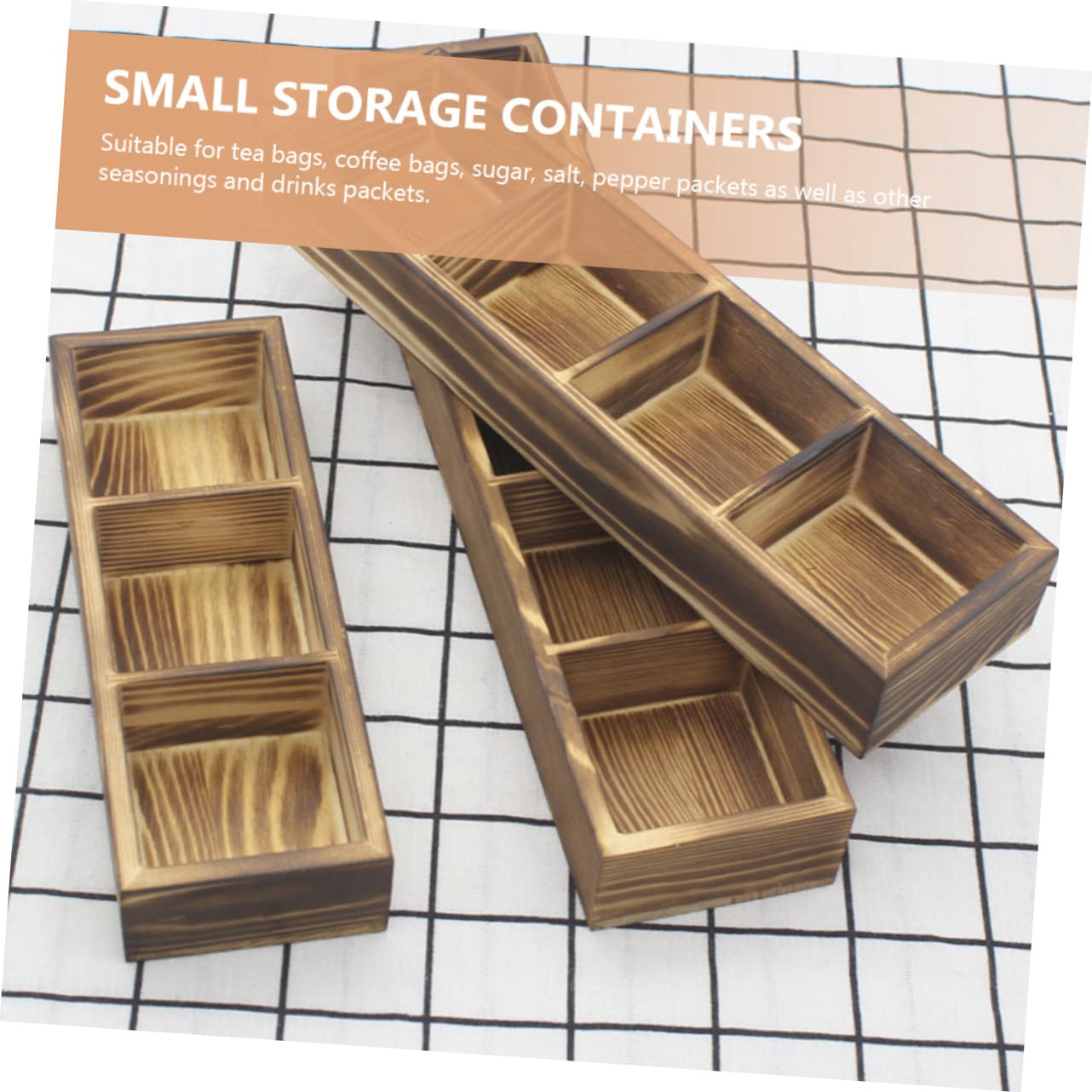 PEPLAYTAL 3 Compartment Tea Storage Organizer Wooden Tea Bag Holder Box for Mudrooms