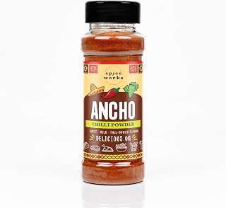 Spice Works Classic Mexican Ancho Chilli Powder 100g - 100% Ground Ancho Chilli, Mild Heat with Sweet Fruity Flavour for Sauces, Rubs, Beans & Slow Cooking - Vegan, Halal & Kosher Suitable