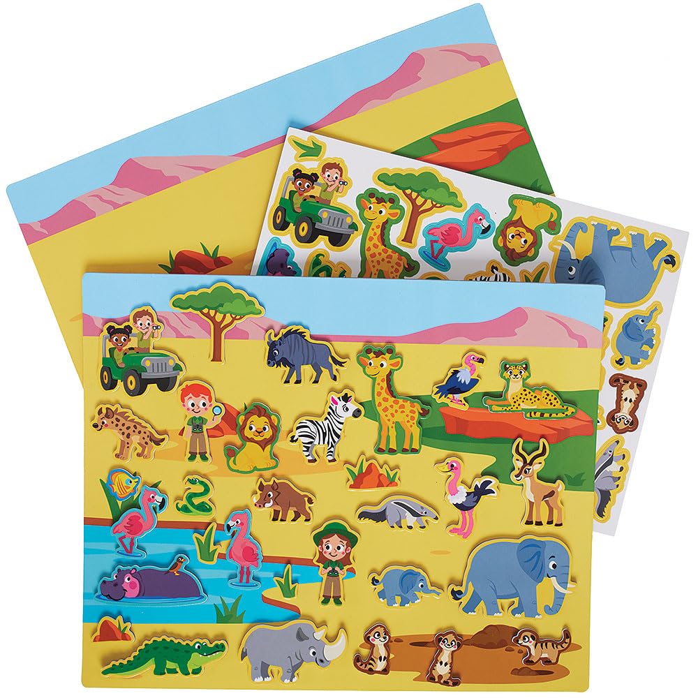 Baker Ross VC244 African Safari Magnetic Picture Scene - Each, Safari Magnetic Storyboard Set