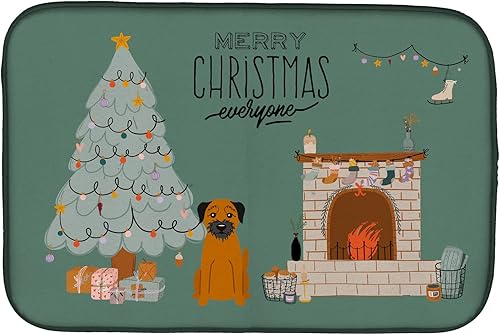 Miniatura 188 de Caroline's Treasures CK7824DDM - Tapete absorbente para secado de platos con diseño de bulldog inglés, rojo y blanco, para encimera de cocina, 14 x