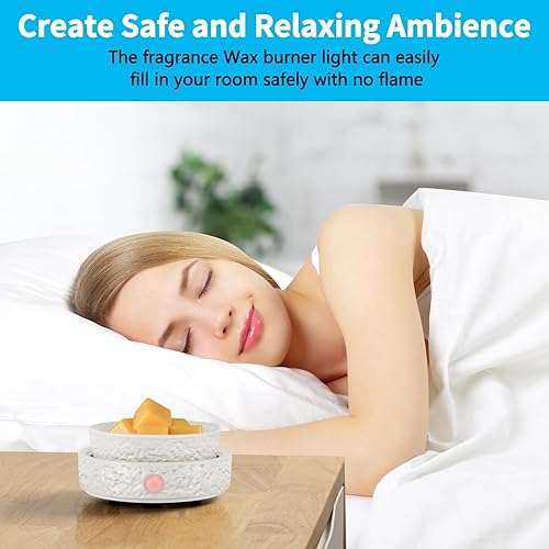 Miniatura 9 de Calentador de cera de cerámica para derretir fragancia, calentador eléctrico de cera 3 en 1, cubos de cera derretida de cera perfumada, calentador